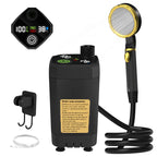 Camping Shower Pump, Portable RV Outdoor Shower Kit with Full Screen Digital Display, Adjustable 6000mAh Rechargeable, Lightweight