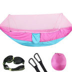 Camping Hammock with Mosquito Net, Portable Parachute Material, Lightweight Swing Bed for Outdoor Adventures, Wholesale Luxury Travel Gear