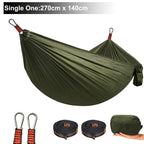 Double Person Parachute Hammock, Solid Color, Heavy Duty With Straps, Black Carabiner, Camping Outdoor Furniture, Luxury Experience, Wholesale Offer