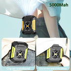 Portable Waist Fan, 5000mAh Rechargeable Wearable Neck Fan, 3 Speed Clip Belt Fan, Personal Cool Fan for Outdoor Travel, Luxury Comfort