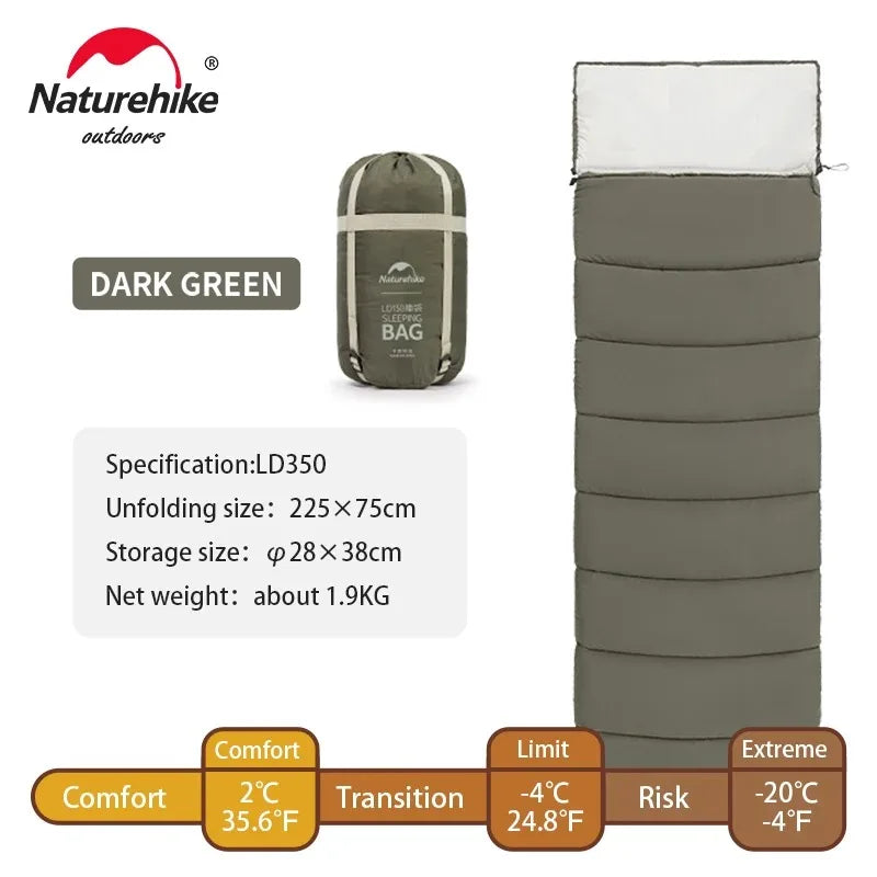 Envelope Sleeping Bag, Cotton Material, Portable Hooded Design, Single Splicable, Outdoor Camping for Adults, Luxury Quality, Wholesale