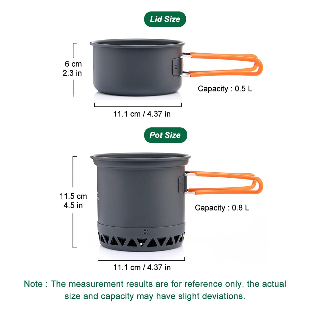 Outdoor Camping Pot Set, 1.3L 2.3L Cooking Kettle, Heat Cooker for Travel, Luxury Cooking Utensil Equipment, Wholesale Kitchen Gear