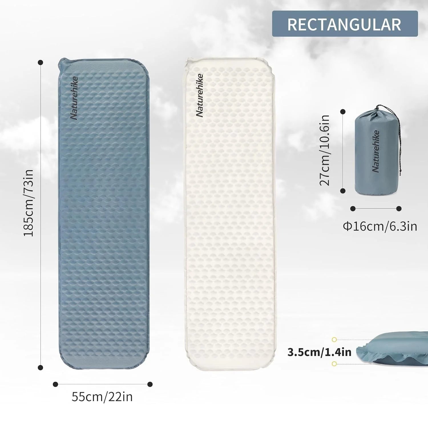Inflatable Air Mattress Sleeping Pad, Ultralight Foam Camping Gear, Waterproof and Portable for Backpacking and Hiking, Travel Essentials