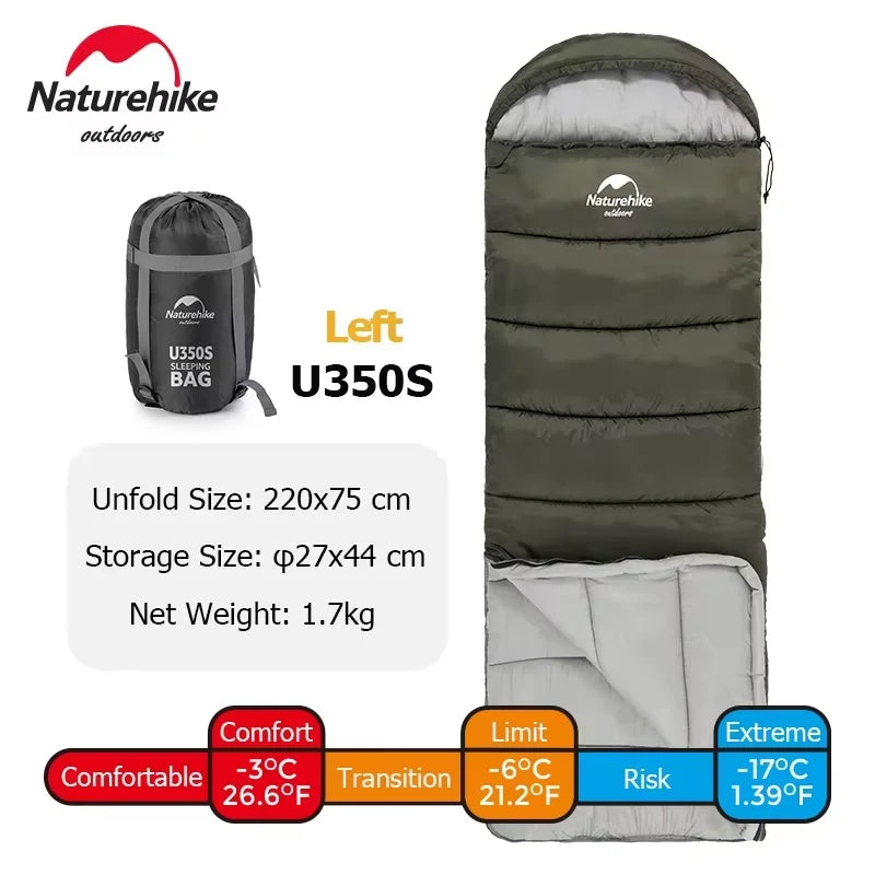 Ultralight Cotton Sleeping Bag, Waterproof, Winter Camping Accessory, Hiking Travel for Men and Women, Wholesale Luxury, Envelope Style U350
