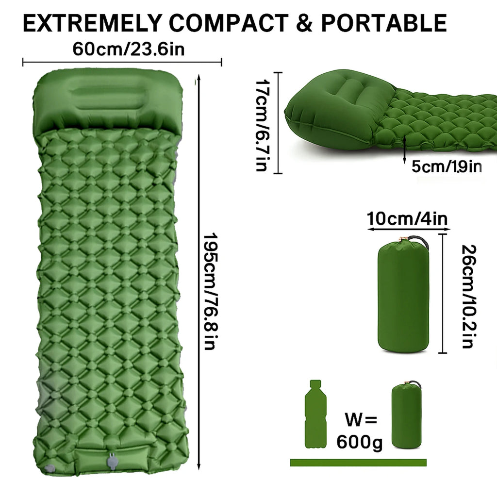 Inflatable Mattress Camping Pad, Ultralight Air Mattress for Backpacking, Waterproof, Comfortable, Travel Use, Wholesale Luxury Options