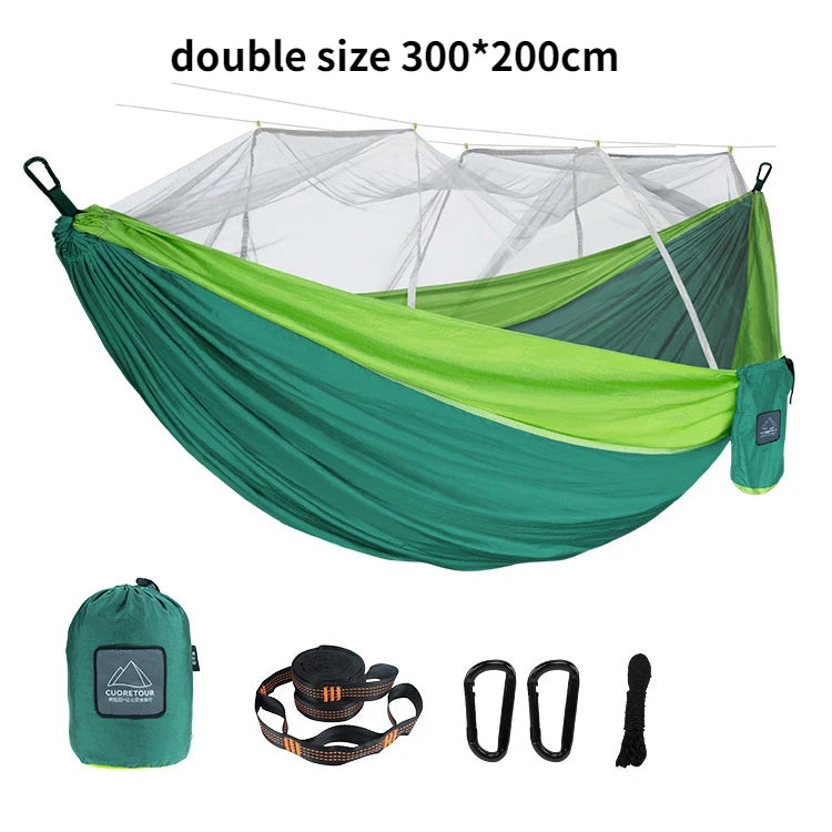Hammock for Camping, Portable Nylon Fabric with Mosquito Net, Single and Double Size, Outdoor Use, Lightweight, Wholesale Luxury