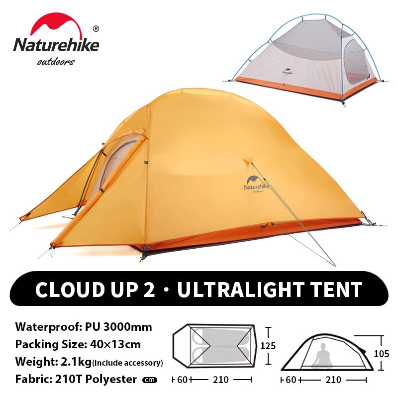 Ultralight Camping Tent for 2 People, Waterproof 20D Fabric, Outdoor Hiking, Travel, Backpacking, Fishing, Wholesale Luxury Option