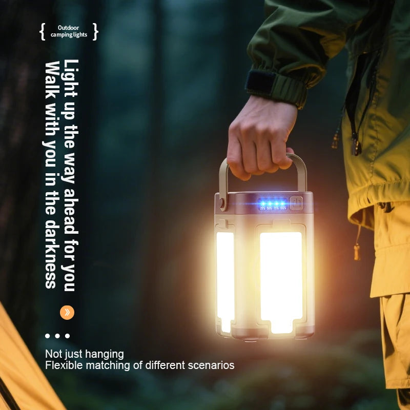 Portable LED Tent Light, Type-C Charging, Multi-Gear Design, Waterproof, Rechargeable, Heavy Duty for Camping, Hiking, Fishing, Luxury Wholesale