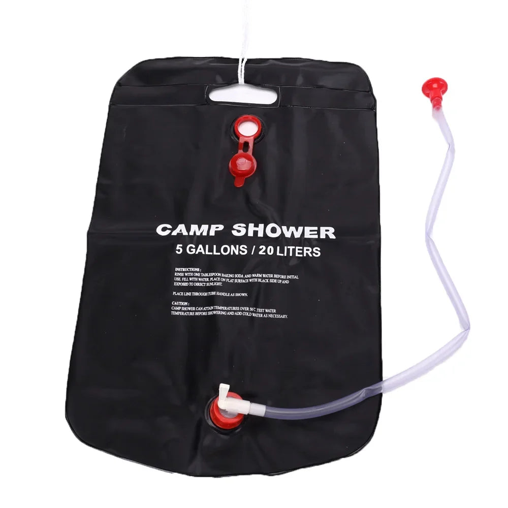 Portable Camping Shower Bag, 20L Solar Heated Bathing Water Bag, Heavy Duty for Beach, Hiking, BBQ, Swimming, Wholesale Luxury Outdoor Gear