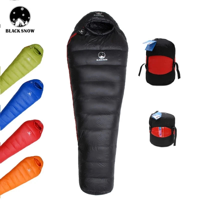 Adult Mummy Style Sleeping Bag, Warm Goose Down Filled, 3 Season Thermal, Lightweight Camping Gear, Wholesale for Travel, Durable with 3 Thicknesses