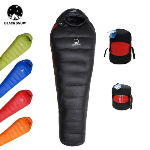 Adult Mummy Style Sleeping Bag, Warm Goose Down Filled, 3 Season Thermal, Lightweight Camping Gear, Wholesale for Travel, Durable with 3 Thicknesses