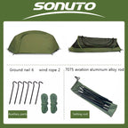Lightweight Waterproof Camping Tent, Aluminum Alloy Poles, Mosquito Proof, Single Person Luxury Hiking Gear, Wholesale for Outdoor Adventures