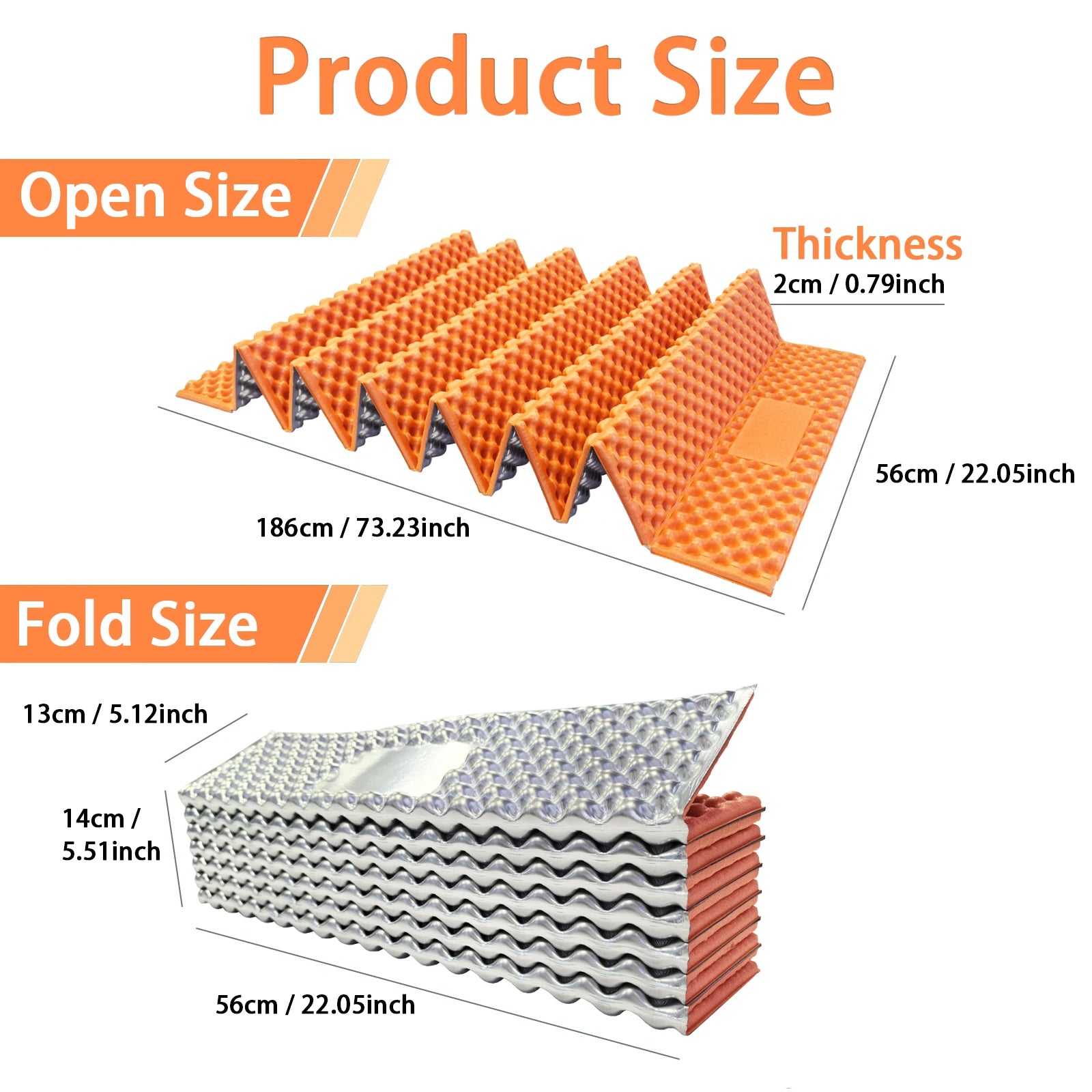 Lightweight Egg Crate Foam Sleeping Pad, 330g Portable Foldable Camping Mat, Moisture Proof Insulation, Ideal for Hiking and Backpacking