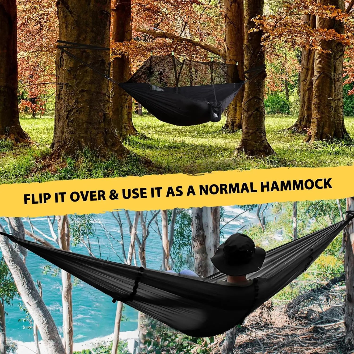 Lightweight Camping Hammock with Mosquito Net, Durable 210T Parachute Nylon, Breathable Fabric for Outdoor Adventures, Luxury Wholesale Options