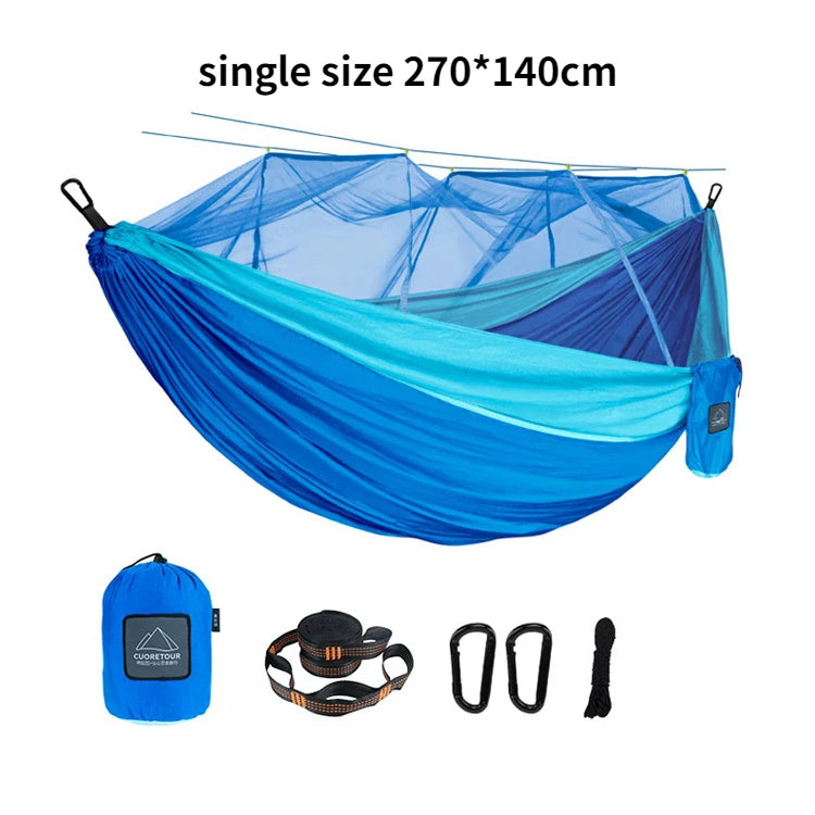 Hammock for Camping, Portable Nylon Fabric with Mosquito Net, Single and Double Size, Outdoor Use, Lightweight, Wholesale Luxury