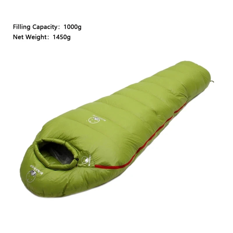 Adult Mummy Style Sleeping Bag, Warm Goose Down Filled, 3 Season Thermal, Lightweight Camping Gear, Wholesale for Travel, Durable with 3 Thicknesses