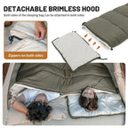 Envelope Sleeping Bag, Cotton Material, Portable Hooded Design, Single Splicable, Outdoor Camping for Adults, Luxury Quality, Wholesale