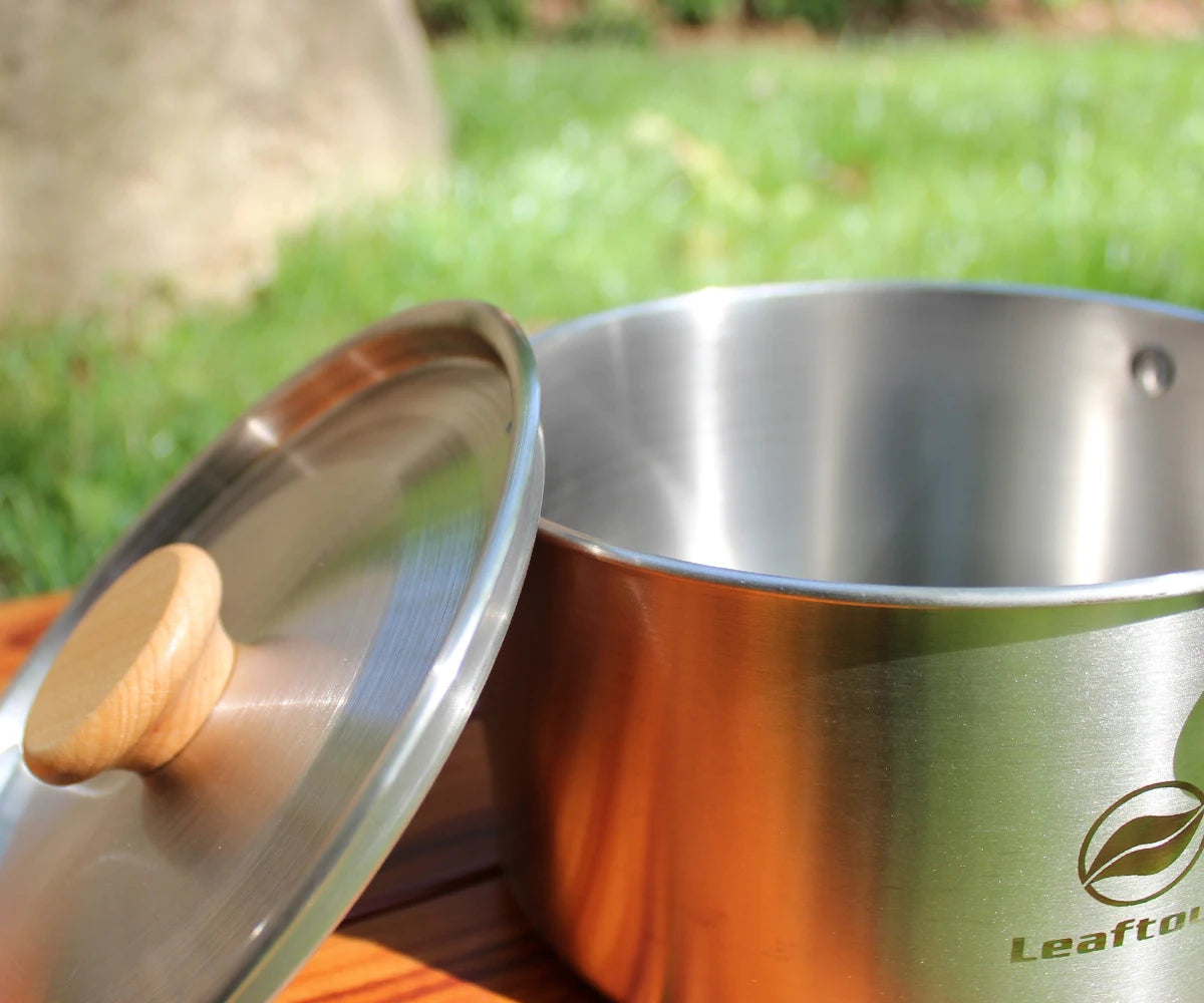 Stainless Steel Camping Cookware Set, Kettle, Pot, Pan - Outdoor Cooking Essentials for 2-3 Persons, Luxury Camping Gear, Wholesale Quality
