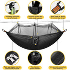 Lightweight Camping Hammock with Mosquito Net, Durable 210T Parachute Nylon, Breathable Fabric for Outdoor Adventures, Luxury Wholesale Options