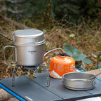 Camping Pot Frying Pan Set, Titanium Lightweight Cookware, Portable for Outdoor Hiking, Picnic, Wholesale Luxury Gear for Adventurers
