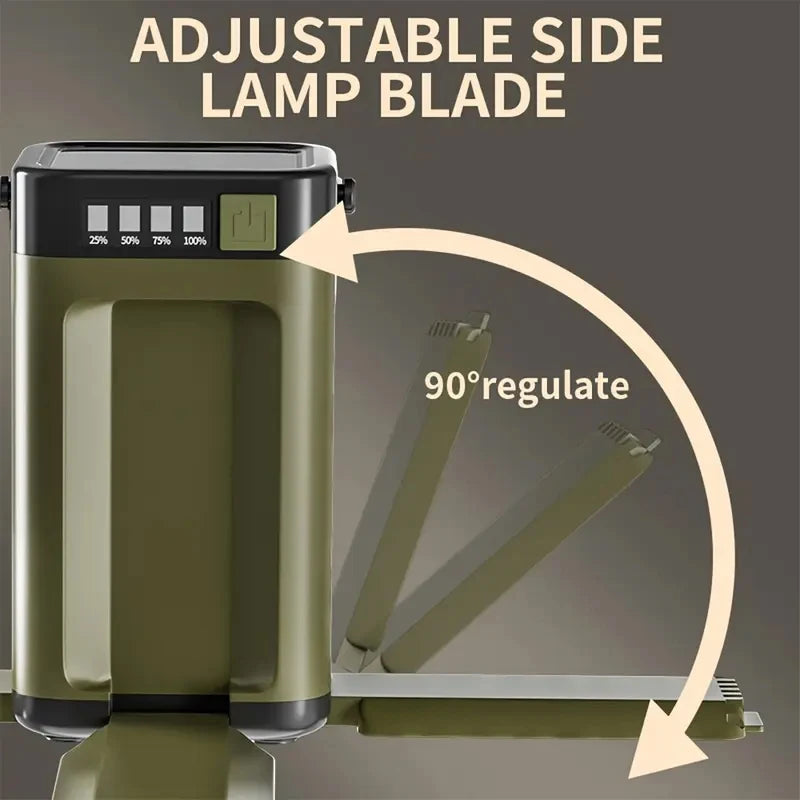 Portable Solar LED Flashlight and Power Bank, Rechargeable Luxury Lamp for Camping, Hiking, Fishing, Waterproof, Multi-Function, Wholesale