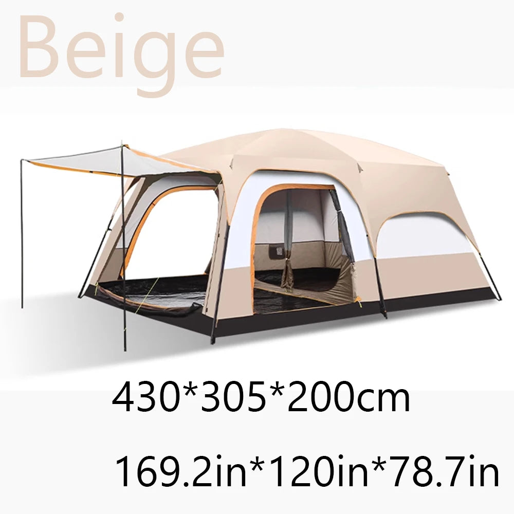 Camping Tent, Waterproof 4-Season Shelter for 3-12 People, Double Layer, Family Outdoor Backpacking Equipment, Luxury Design, Wholesale Availability