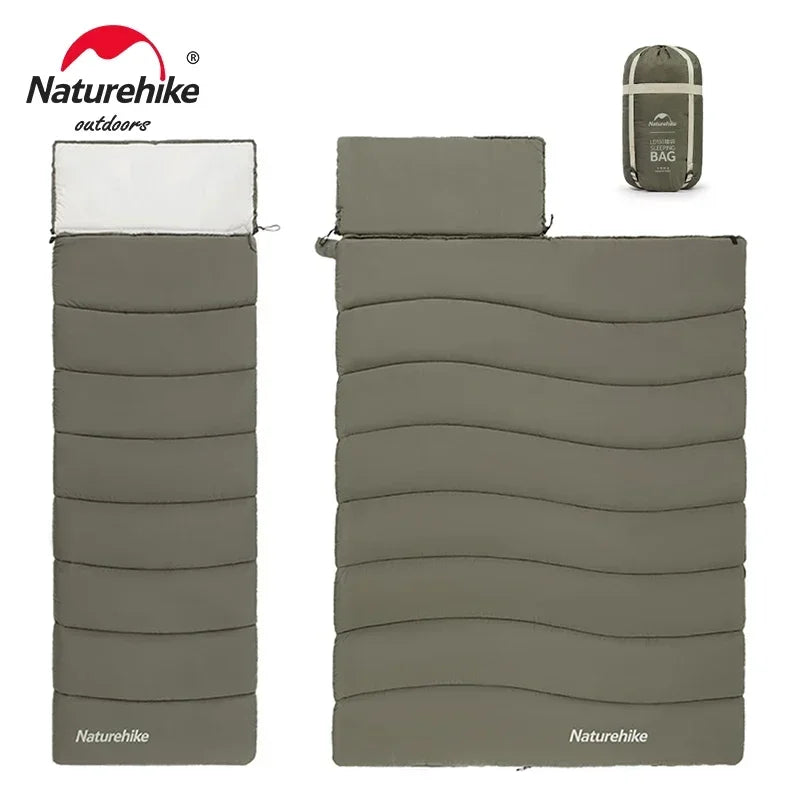 Envelope Sleeping Bag, Cotton Material, Portable Hooded Design, Single Splicable, Outdoor Camping for Adults, Luxury Quality, Wholesale