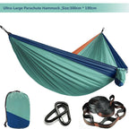 Double Person Parachute Hammock, Solid Color, Heavy Duty With Straps, Black Carabiner, Camping Outdoor Furniture, Luxury Experience, Wholesale Offer