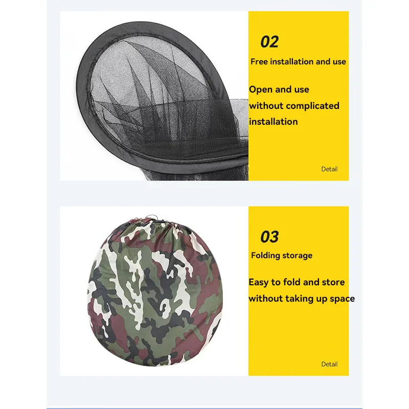Folding Portable Mosquito Net, Mesh Tent With Zipper, Outdoor Camping Essential for Single Bed, Luxury Travel Accessory, Wholesale Lightweight Design