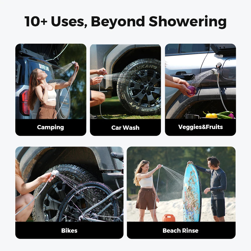 Portable Electric Shower Pump, IPX7 Waterproof, Multi-Function, Lightweight Design for Camping and Home Cleaning, Wholesale Luxury