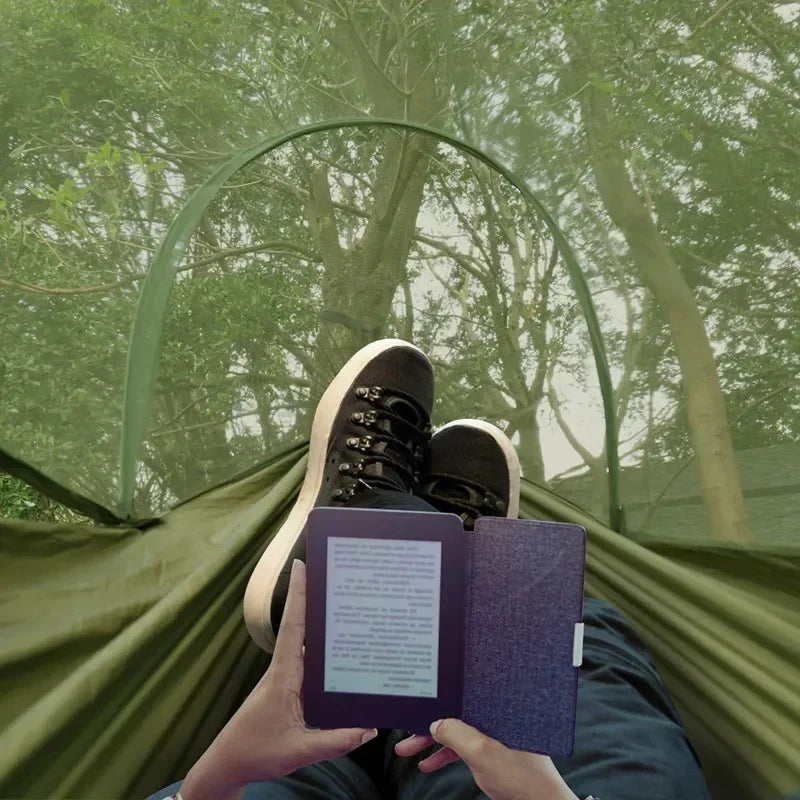 Camping Hammock with Mosquito Net, Portable Parachute Material, Lightweight Swing Bed for Outdoor Adventures, Wholesale Luxury Travel Gear