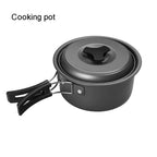 Camping Cookware Set, Aluminum Non-Stick Pots and Bowls, Portable Tableware for Hiking, BBQ, Picnic, Wholesale Luxury Outdoor Gear