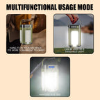 Portable Solar LED Flashlight and Power Bank, Rechargeable Luxury Lamp for Camping, Hiking, Fishing, Waterproof, Multi-Function, Wholesale