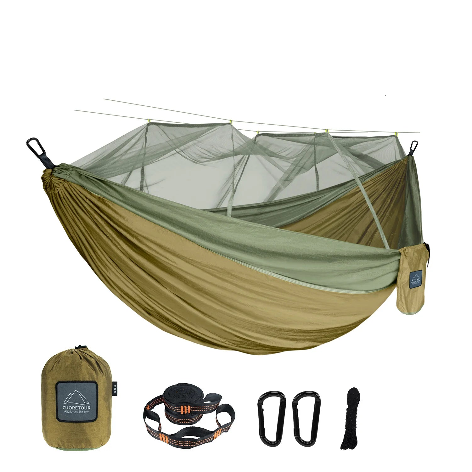 Hammock for Camping, Portable Nylon Fabric with Mosquito Net, Single and Double Size, Outdoor Use, Lightweight, Wholesale Luxury