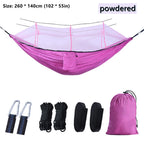 Portable Outdoor Double Mosquito Net Hammocks, Lightweight Hanging Swing, Ideal for Camping, Travel, Nature Hike, Wholesale, Luxury for Adventurers