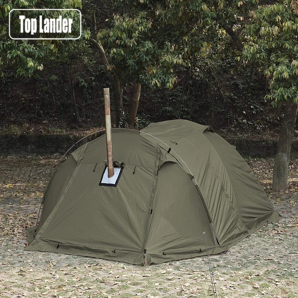 Fireproof Winter Tent for 2 Persons, Waterproof Tunnel Dome with Stove Jack, 4 Season Camping Gear, Luxury Wholesale for Hiking and Outdoor Adventures