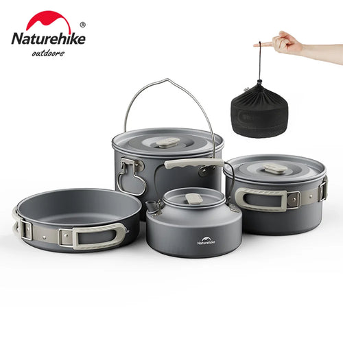 Camping Cookware Kit, Portable Frying Pan, Foldable Kettle, Multi-Function Picnic Tableware, Outdoor Cooking Utensils for Camping, Luxury, Wholesale