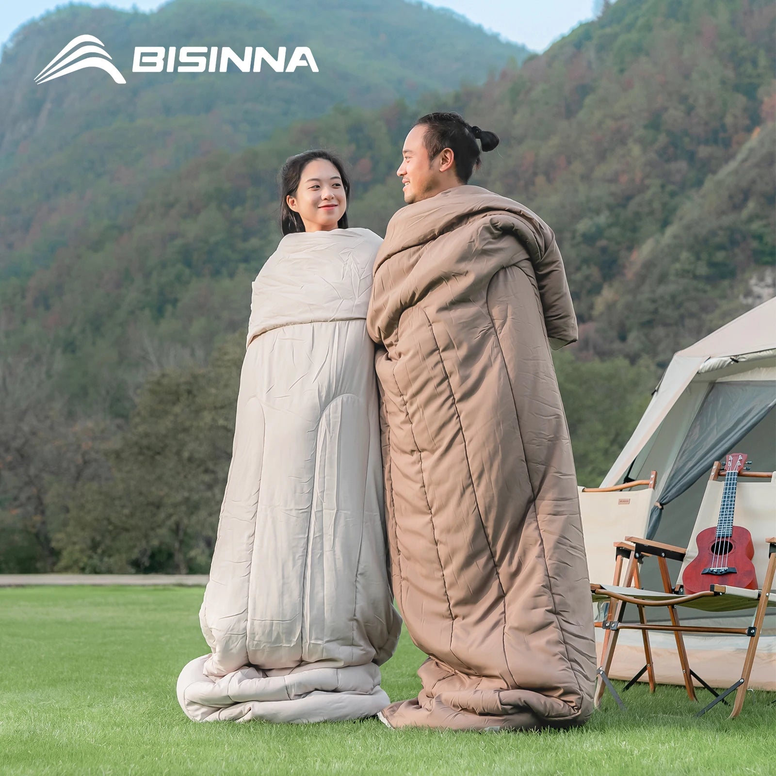 2 Person Camping Sleeping Bag, Portable Detachable Design, Waterproof for Outdoor Hiking, Travel, 2 Person Capacity, Wholesale Luxury Quality
