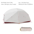 Ultralight Two-Person Camping Tent, 20D 380T Nylon, Double Layer Waterproof, Ideal for Hiking and Travel, Wholesale Luxury with Free Mat