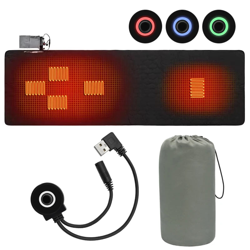 Heating Sleeping Mat, USB Electric Heating Pad, Waterproof, Rechargeable, Multi-Function, for Camping, Hiking, Travel, Luxury Quality, Wholesale Deals
