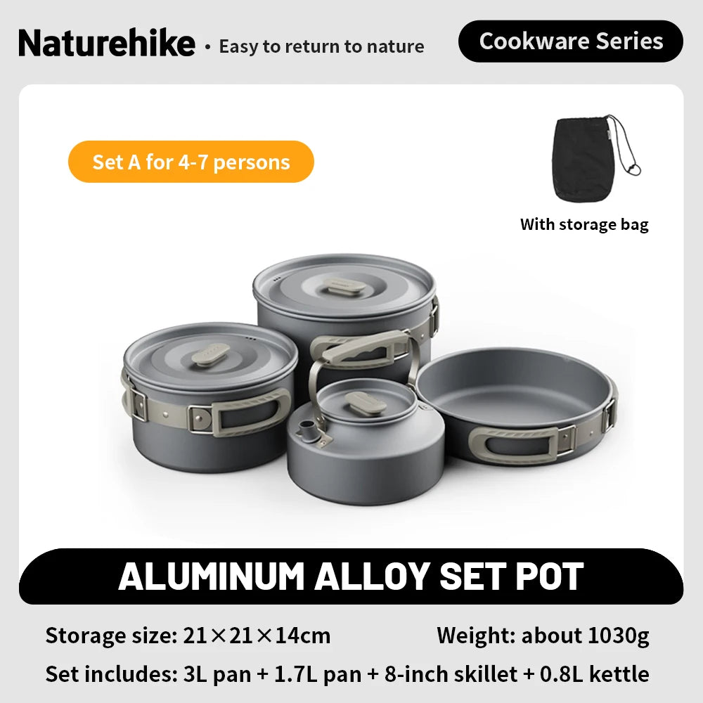 Camping Cookware Kit, Portable Frying Pan, Foldable Kettle, Multi-Function Picnic Tableware, Outdoor Cooking Utensils for Camping, Luxury, Wholesale
