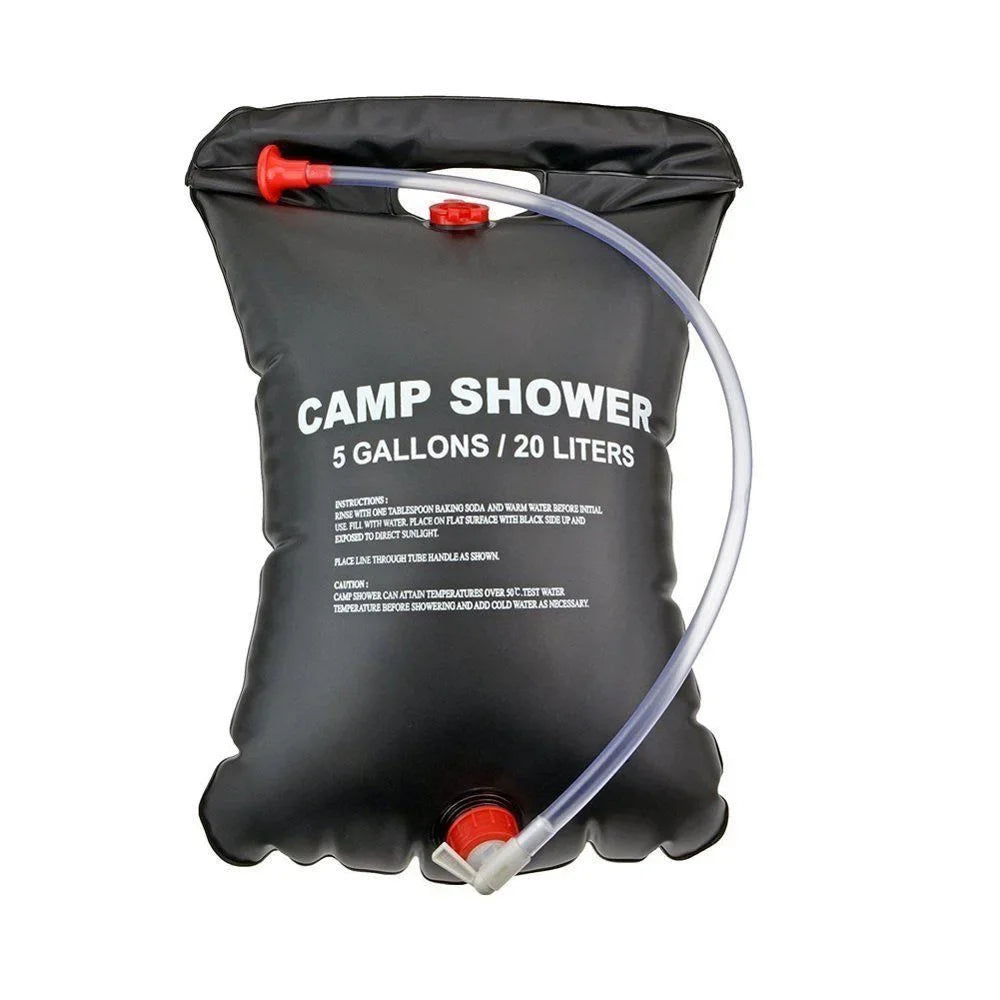 Portable Camping Shower Bag, 20L Solar Heated Bathing Water Bag, Heavy Duty for Beach, Hiking, BBQ, Swimming, Wholesale Luxury Outdoor Gear