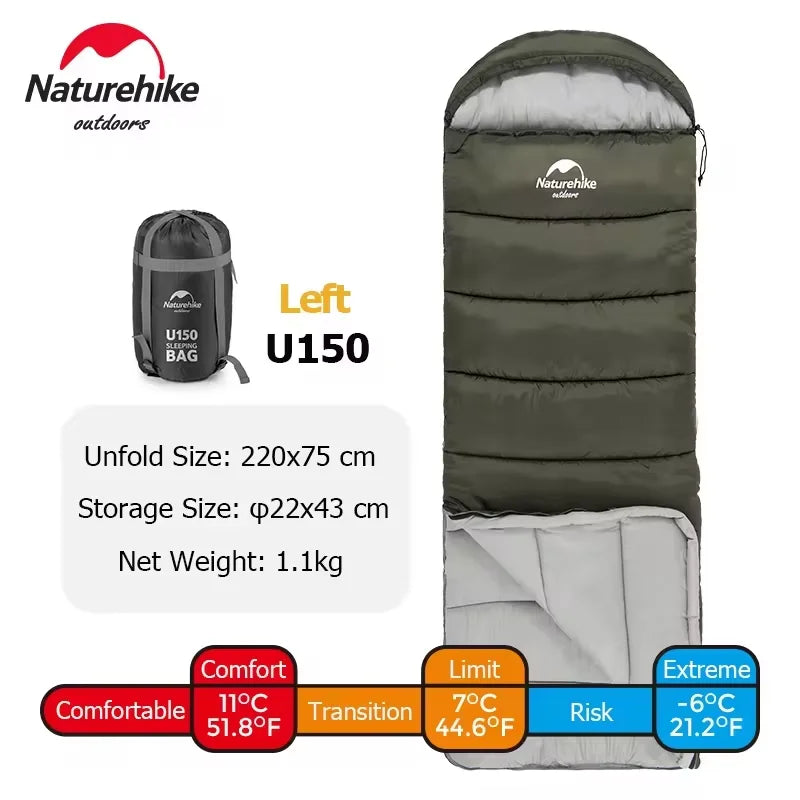 Ultralight Cotton Sleeping Bag, Waterproof, Winter Camping Accessory, Hiking Travel for Men and Women, Wholesale Luxury, Envelope Style U350