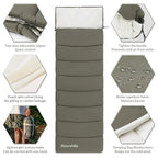 Envelope Sleeping Bag, Cotton Material, Portable Hooded Design, Single Splicable, Outdoor Camping for Adults, Luxury Quality, Wholesale