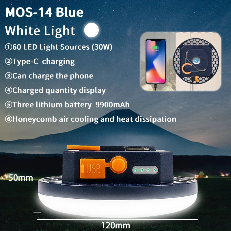 Outdoor Camping Light, Portable Rechargeable LED Tent Lamp, Magnetic Fishing Light, Emergency Household Lighting, Wholesale Luxury, Large Capacity
