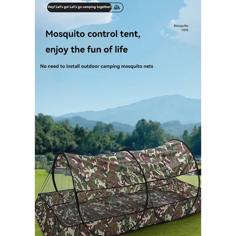 Folding Portable Mosquito Net, Mesh Tent With Zipper, Outdoor Camping Essential for Single Bed, Luxury Travel Accessory, Wholesale Lightweight Design