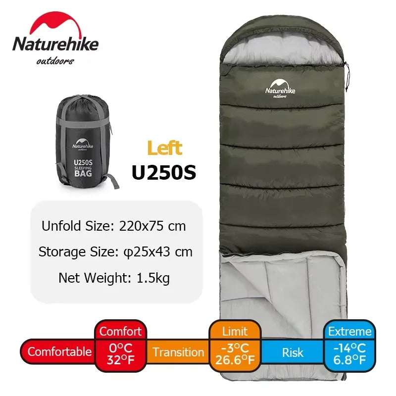 Ultralight Cotton Sleeping Bag, Waterproof, Winter Camping Accessory, Hiking Travel for Men and Women, Wholesale Luxury, Envelope Style U350