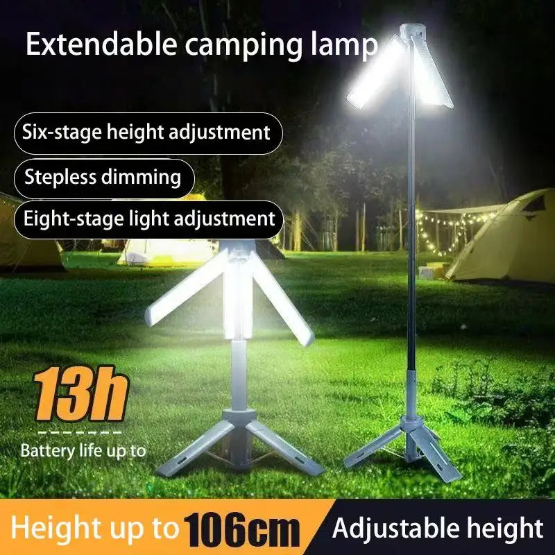 Folding Camping Lantern, Portable Telescopic Light, 8000mAh Waterproof Power Bank, Multi-Function with Triangle Stand, Ideal for Outdoor Activities