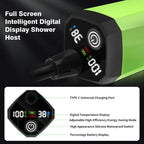Camping Shower Pump, Portable RV Outdoor Shower Kit with Full Screen Digital Display, Adjustable 6000mAh Rechargeable, Lightweight
