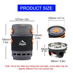 Camping Cooking System, Outdoor Gas Burner Stove, Portable Pot Set, Heat Exchanger Tableware, Luxury Wholesale Cookware for Hiking and Tourism